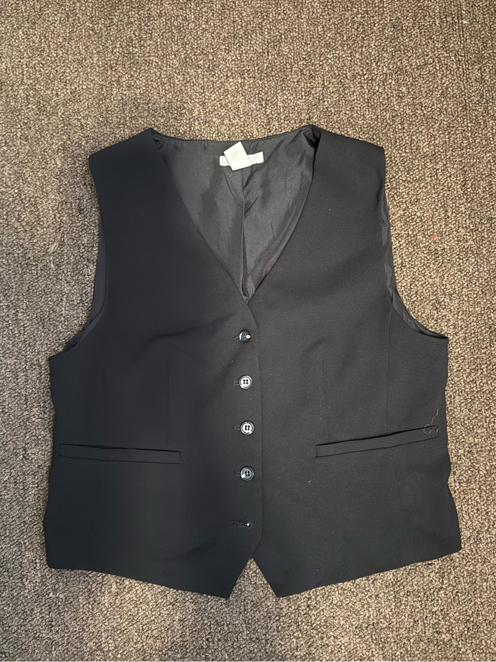 H&M Black Tailored Vest – Button Front Suit Vest – Size 6